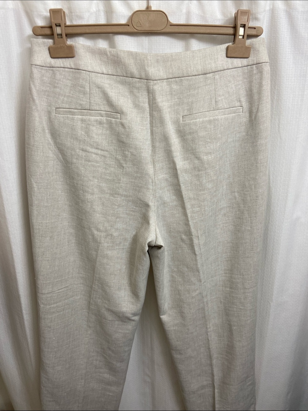 J. Crew Kate Straight-Leg Pant in Natural Linen Neutral Tailored Trouser - Picture 10 of 16